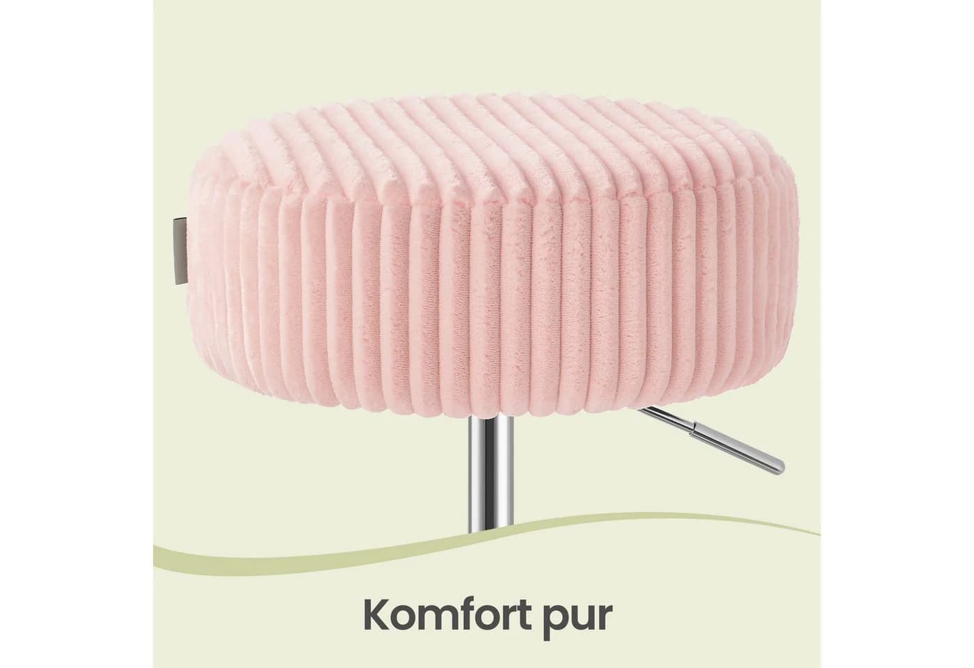 VASAGLE Barhocker Schminkhocker Rosa höhenverstellbar - Bild 4