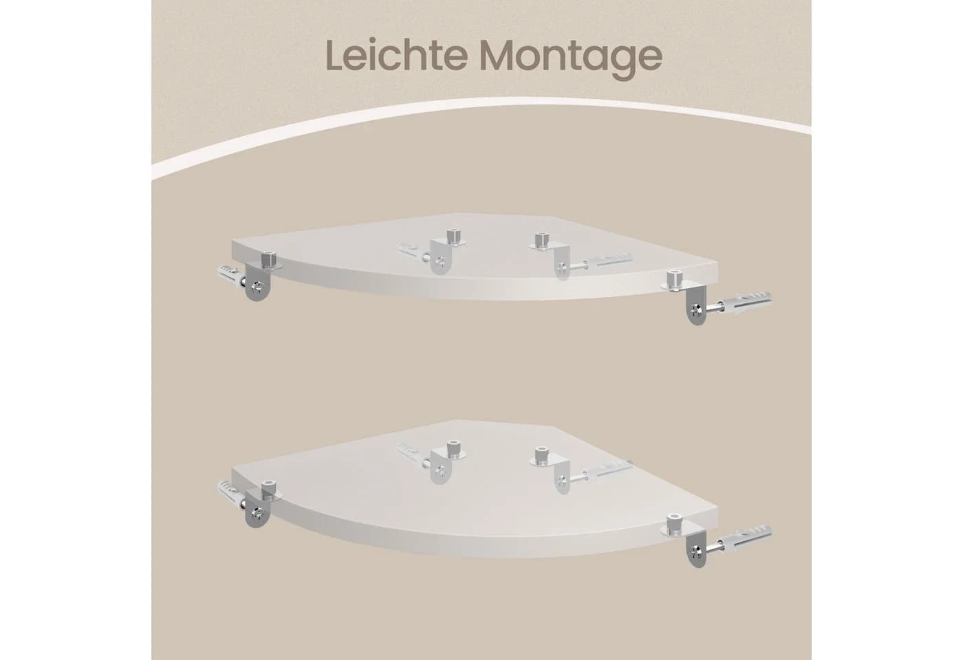 VASAGLE Eckregal Schweberegal Holzspanplatte Weiß 2er Set - Bild 4