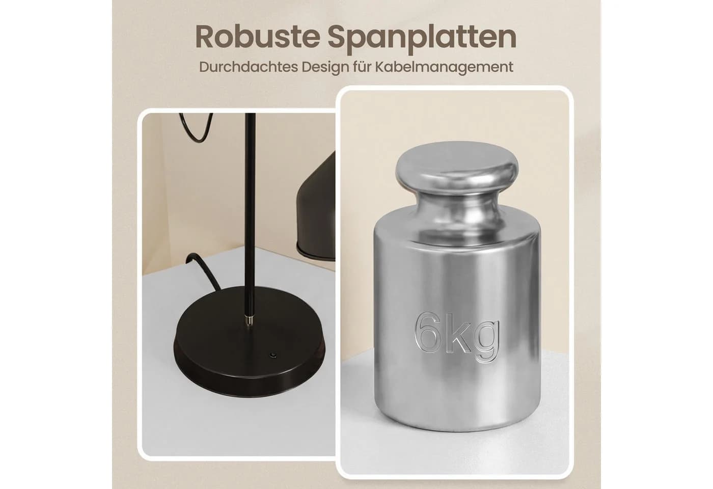 VASAGLE Eckregal Schweberegal Holzspanplatte Weiß 2er Set - Bild 5