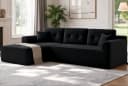 VASAGLE Ecksofa mit Chaiselongue, Cord, Vakuumverpackt Bild 2