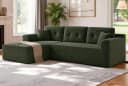 VASAGLE Ecksofa mit Chaiselongue, Cord, vakuumverpackt, Schlafsofa Bild 2