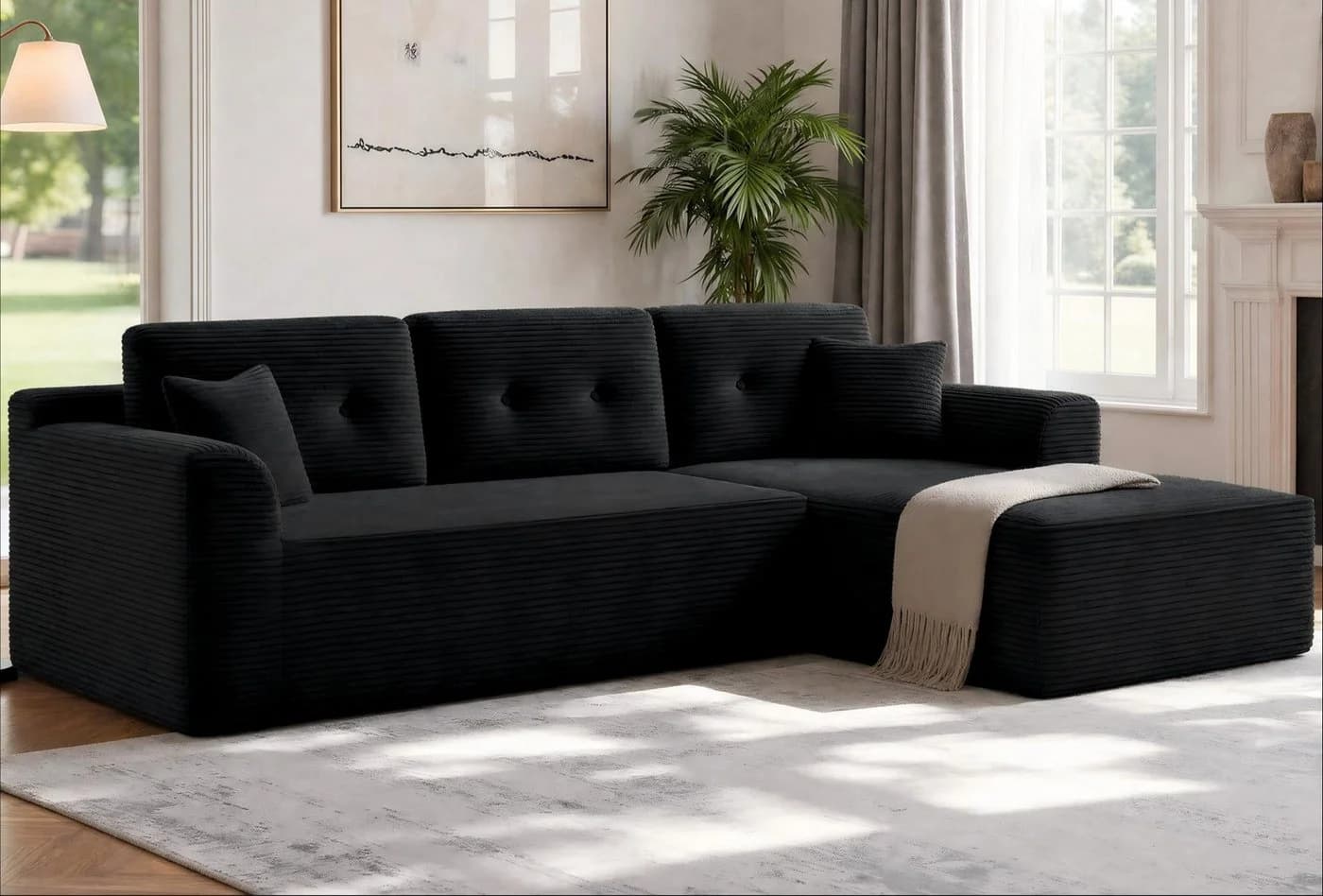 VASAGLE Ecksofa modulares Sofa 244 cm breit mit Chaiselongue - Bild 2