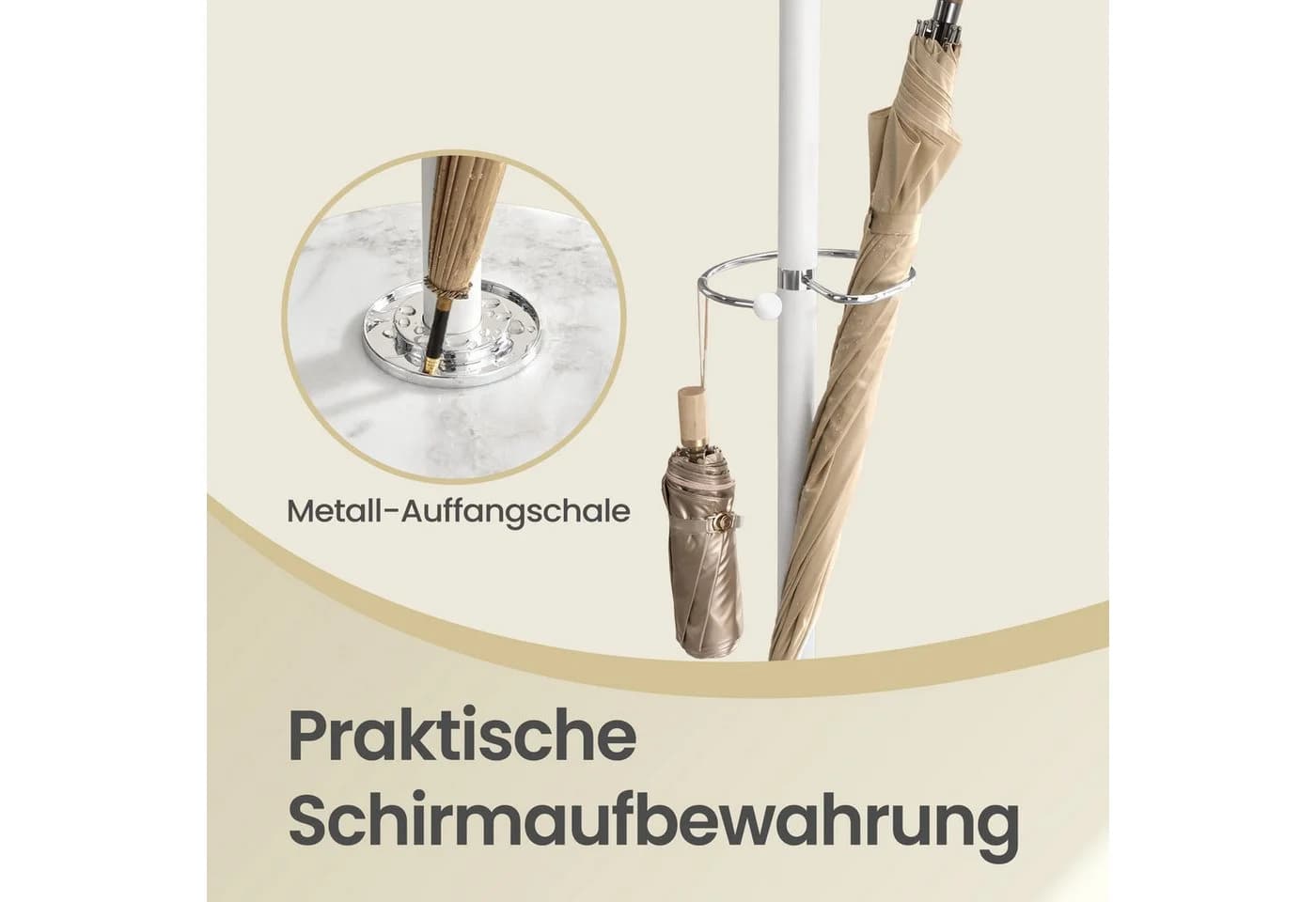 SONGMICS Garderobenständer mit Marmorfuß und 18 Haken - Bild 5