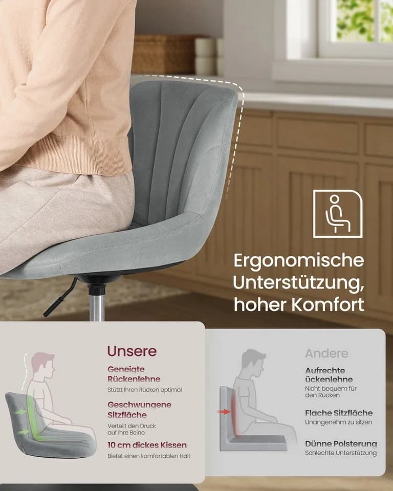 VASAGLE Barhocker drehbar höhenverstellbar - Bild 4