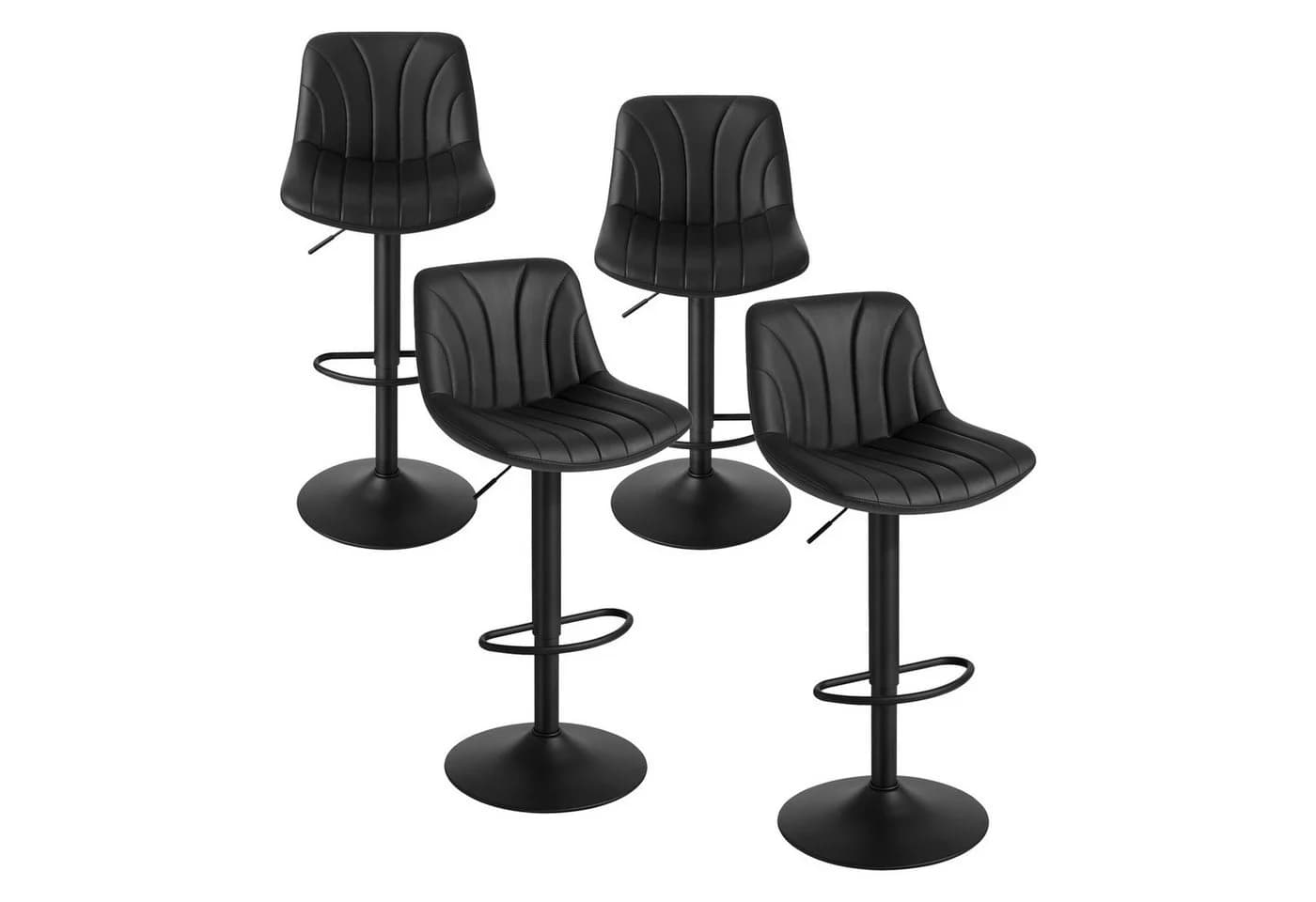 VASAGLE Barhocker 4er Set höhenverstellbar Tintenschwarz