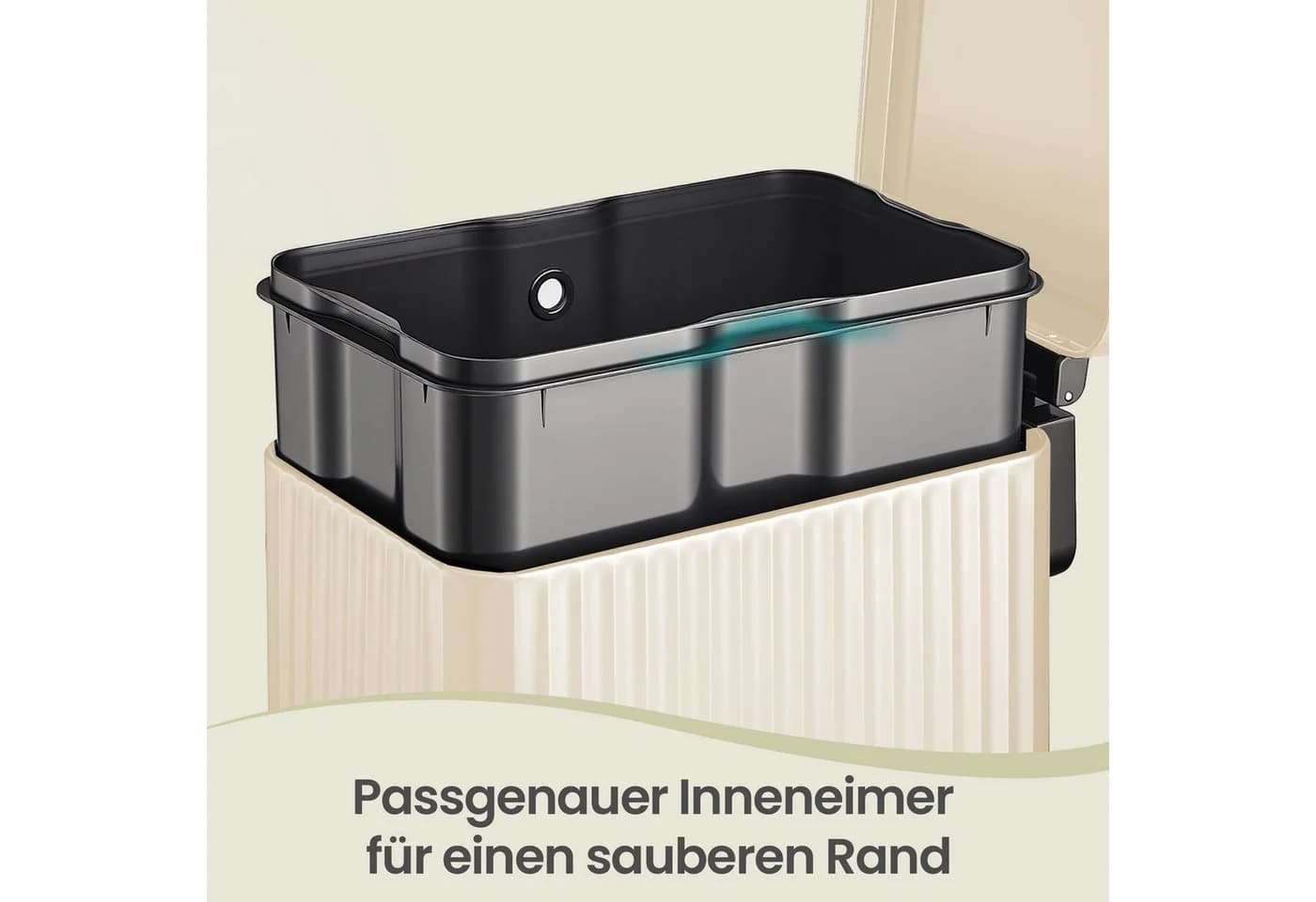 SONGMICS Mülleimer Küche 50L mit Pedal Softclose Creme - Bild 4