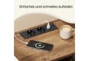 VASAGLE Nachttisch mit Steckdose und USB, Landhausstil Weiß/Braun Bild 5