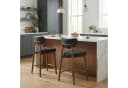 VASAGLE Barhocker 2er Set Schwarz Massivholz Mid-Century Bild 1