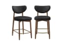 VASAGLE Barhocker 2er Set Schwarz Massivholz Mid-Century Bild 2