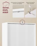 VASAGLE Bücherregal 5-stöckig Weiß mit Tür und offenen Fächern Bild 4