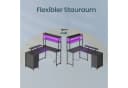 VASAGLE L-Form Schreibtisch Schwarz mit Schubladen, LED & Steckdosen Bild 5