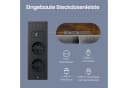 VASAGLE Metallbett mit Stauraum, LED-Beleuchtung und Steckdosen, Schwarz-Braun Bild 5