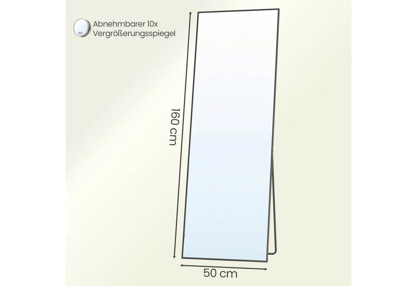 SONGMICS Standspiegel Set Schwarz Hartglas - Bild 5