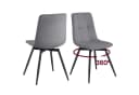 VASAGLE Esszimmerstuhl 2er Set Grau Samt 360° Drehbar Bild 2