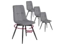 VASAGLE Esszimmerstuhl 4er Set Grau Samt 360° Drehbar Bild 2