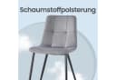 VASAGLE Esszimmerstuhl 4er Set Grau Samt 360° Drehbar Bild 5