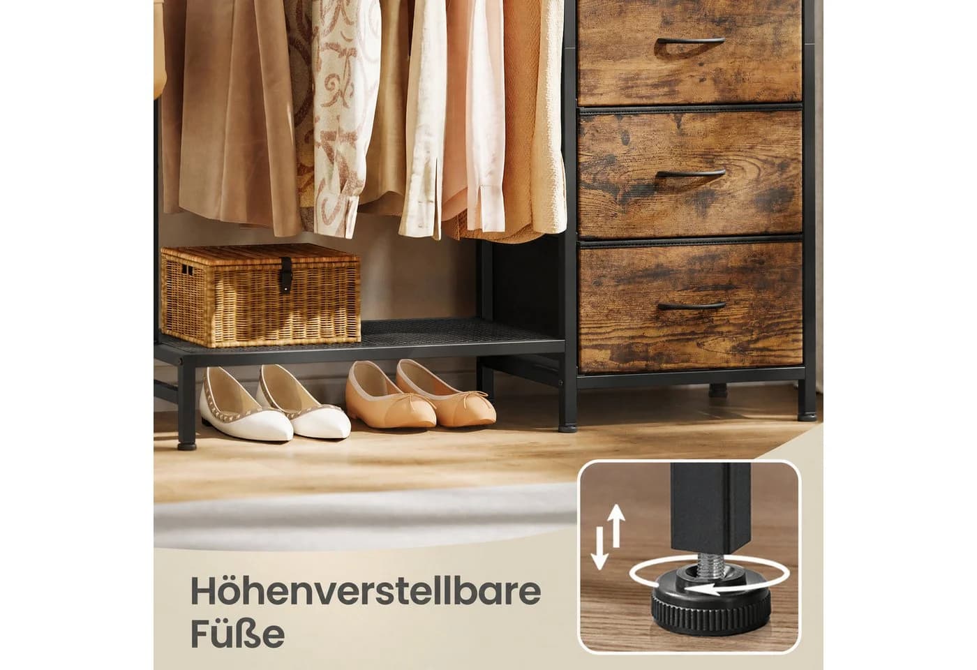 SONGMICS Kleiderständer mit 5 Schubladen und Schuhablage - Bild 4