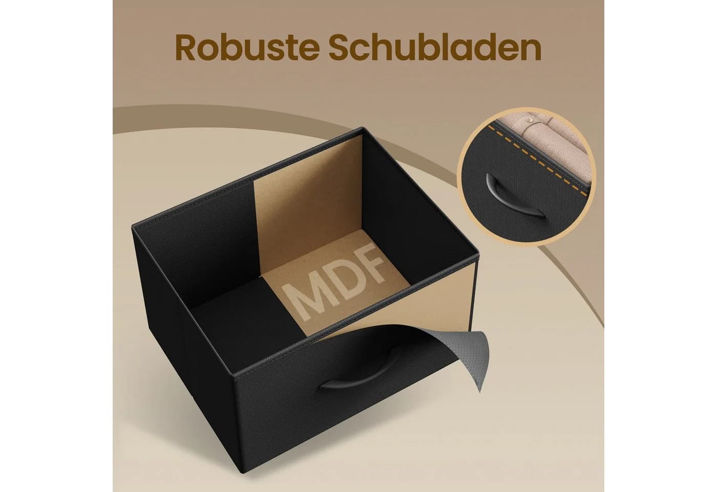 SONGMICS Kommode mit 8 Stoffschubladen Schwarz - Bild 5