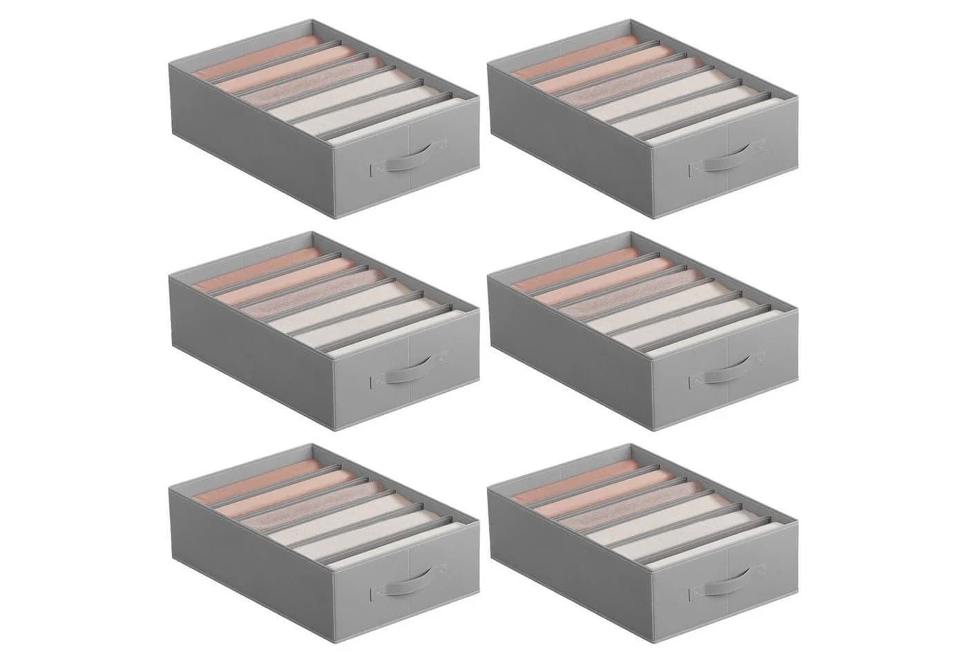 SONGMICS Aufbewahrungsbox Kleiderschrank-Organizer 6er Set Taubengrau - Bild 2