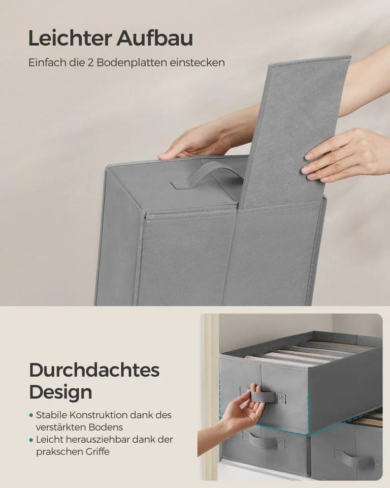 SONGMICS Aufbewahrungsbox Kleiderschrank-Organizer 6er Set Taubengrau - Bild 5