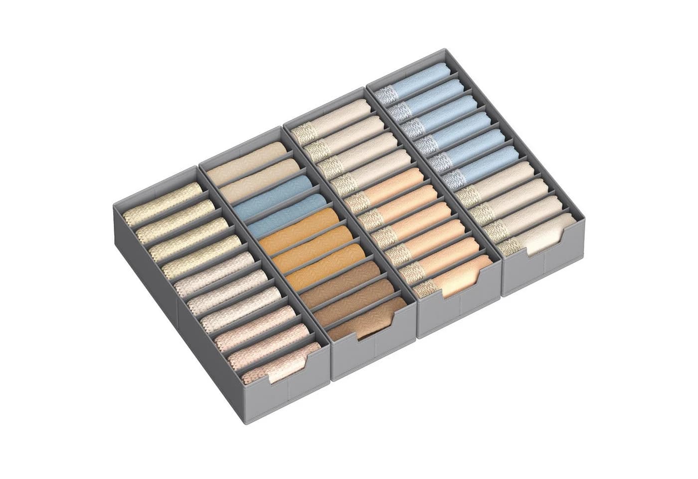 SONGMICS Aufbewahrungsbox Schubladen-Organizer Grau 4er Set - Bild 2