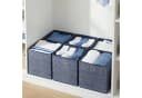 SONGMICS Aufbewahrungsbox 6er Set Blau Vliesstoff mit Griff Bild 1