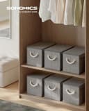 SONGMICS Aufbewahrungsbox mit Deckel 3er Set Grau Bild 1