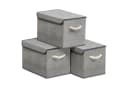 SONGMICS Aufbewahrungsbox mit Deckel 3er Set Grau Bild 2