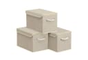 SONGMICS Aufbewahrungsbox mit Deckel 3er Set Beige Vlies Bild 2