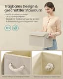 SONGMICS Aufbewahrungsbox mit Deckel 3er Set Beige Vlies Bild 4