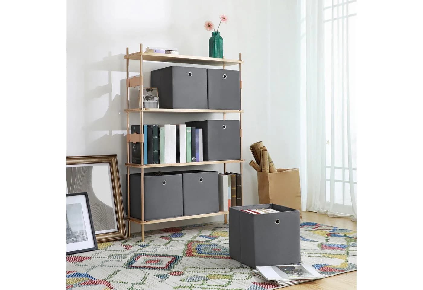 SONGMICS Aufbewahrungsbox 6er Set Grau Faltbar - Bild 3