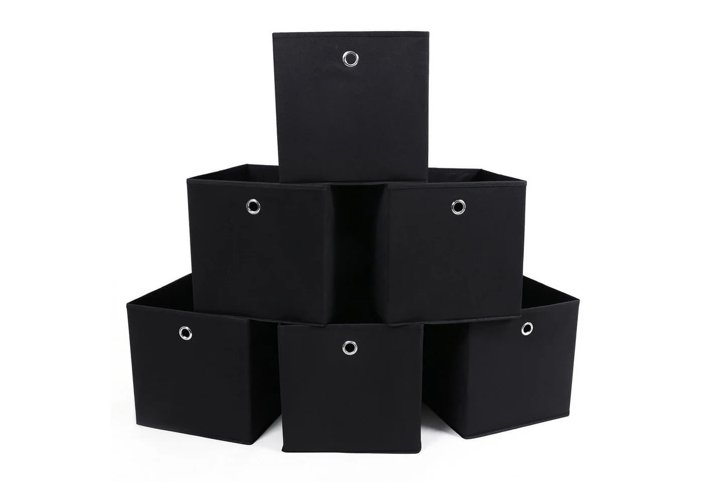 SONGMICS Aufbewahrungsbox 6 Stück Faltbox Schwarz Organizer - Bild 2