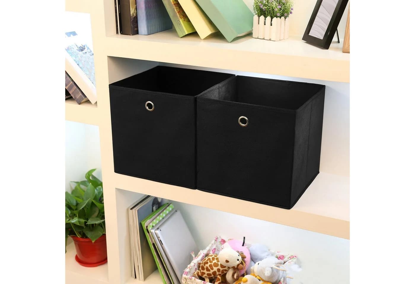 SONGMICS Aufbewahrungsbox 6 Stück Faltbox Schwarz Organizer - Bild 3