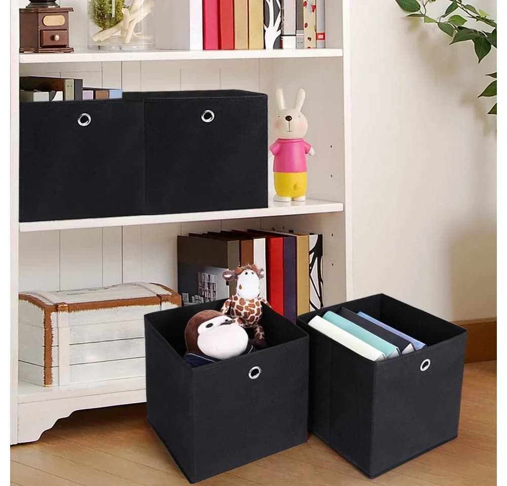 SONGMICS Aufbewahrungsbox 6 Stück Faltbox Schwarz Organizer - Bild 5
