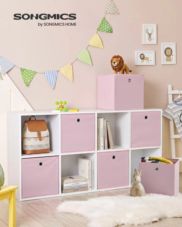 SONGMICS Aufbewahrungsbox 6er Set Rosa Faltbar