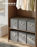 SONGMICS Aufbewahrungsbox 3er-Set Grau Vliesstoff mit Deckel Bild 1