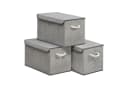SONGMICS Aufbewahrungsbox 3er-Set Grau Vliesstoff mit Deckel Bild 2