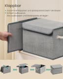 SONGMICS Aufbewahrungsbox 3er-Set Grau Vliesstoff mit Deckel Bild 5