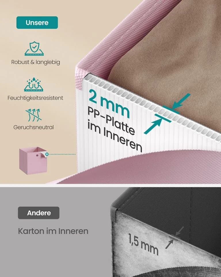 SONGMICS Aufbewahrungsbox Set 6-tlg. Bunt Faltbox Stoffbox - Bild 3