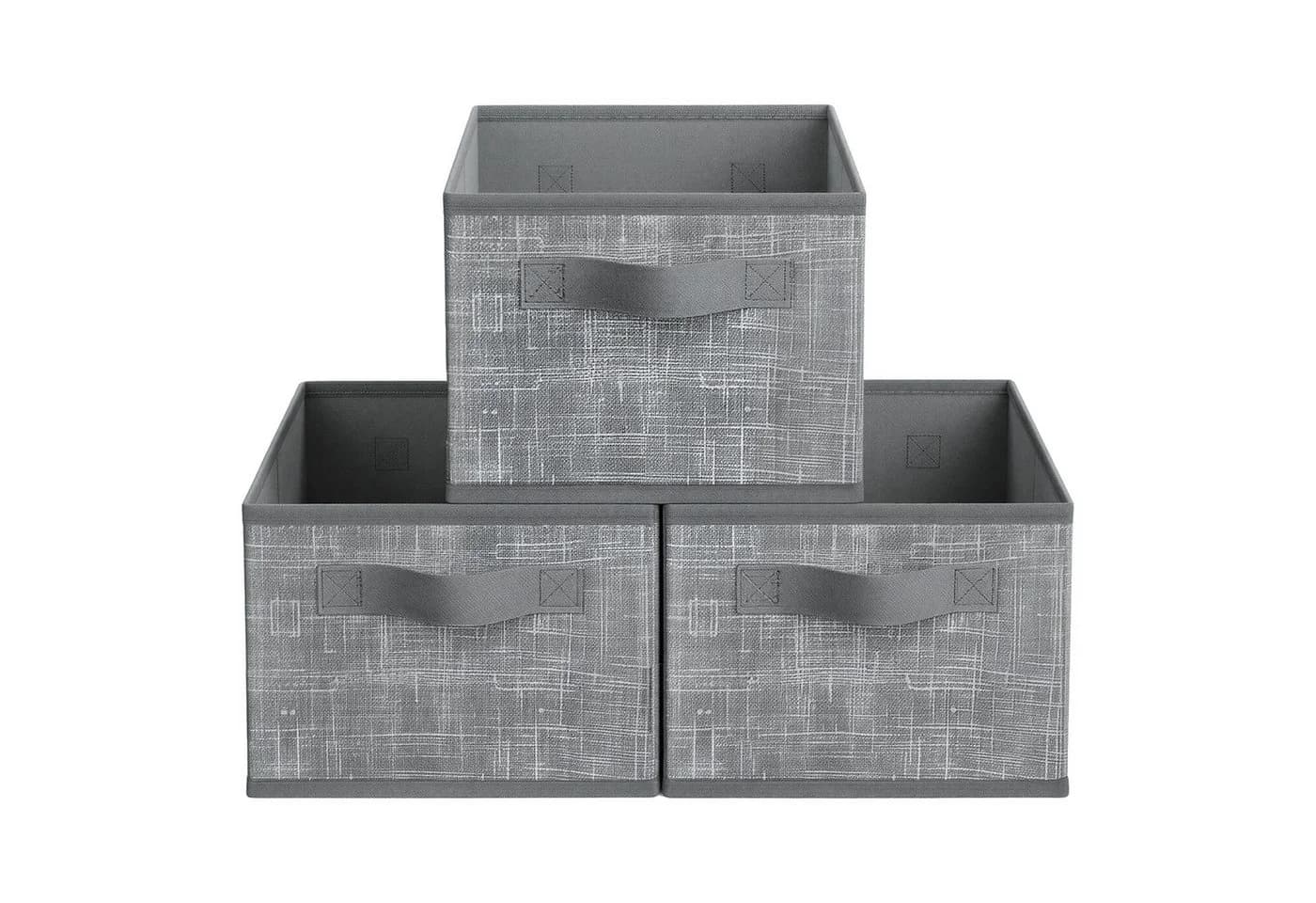SONGMICS Aufbewahrungsbox 3er Set Grau mit Griffe - Bild 2