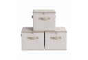 SONGMICS Aufbewahrungsbox 3er Set Beige mit Deckel und Griffen Bild 2