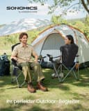 SONGMICS Campingstuhl Faltbar Schwarz-Grau mit Tragetasche Bild 1