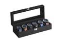 SONGMICS Uhrenbox 6 Fächer Schwarz Glasdeckel Bild 2
