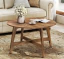 VASAGLE Couchtisch rund Braun Ø 80 cm modern skandinavisch Bild 2