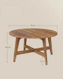 VASAGLE Couchtisch rund Braun Ø 80 cm modern skandinavisch Bild 4