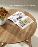 VASAGLE Couchtisch rund Braun Ø 80 cm modern skandinavisch Bild 5