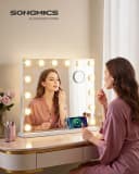 SONGMICS Schminkspiegel mit LED, 10-fach Lupe & USB-Ladefunktion Bild 3