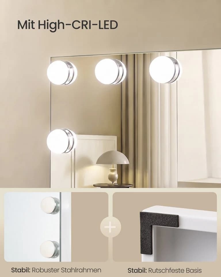SONGMICS Schminkspiegel mit LED-Beleuchtung & Touch-Steuerung - Bild 5