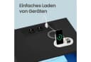 VASAGLE Nachttisch Schwarz mit Ladestation, LED-Beleuchtung und Schubladen Bild 4