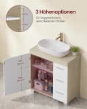VASAGLE Badschrank mit 3 Schubladen und 2 Fächern Milchkaffee Bild 3